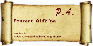 Poszert Aléna névjegykártya